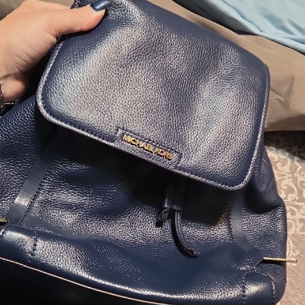 Michael Kors Midnight Blue Leather Backpack